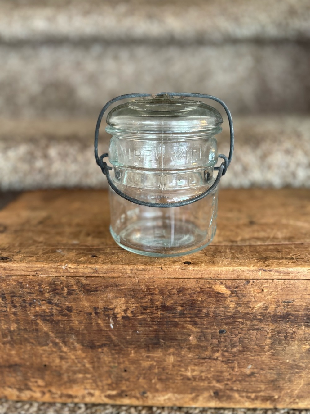 Clear Glass Mason Jar with Wire Bail Handle